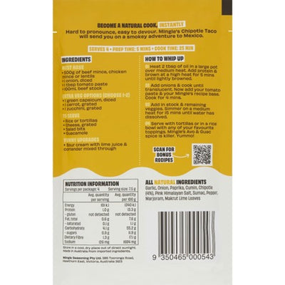 Mingle Seasoning Smokey Taco Chipotle