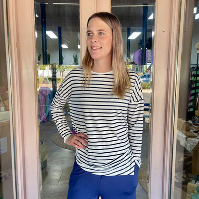 Striped Slouch Hem Top