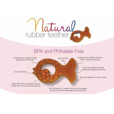 Natural Rubber Soother Teether Fish