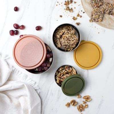 Bento Round Containers 3pc Autumn