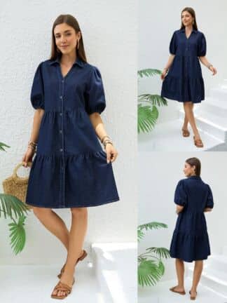 Tiered Soft Denim Dress