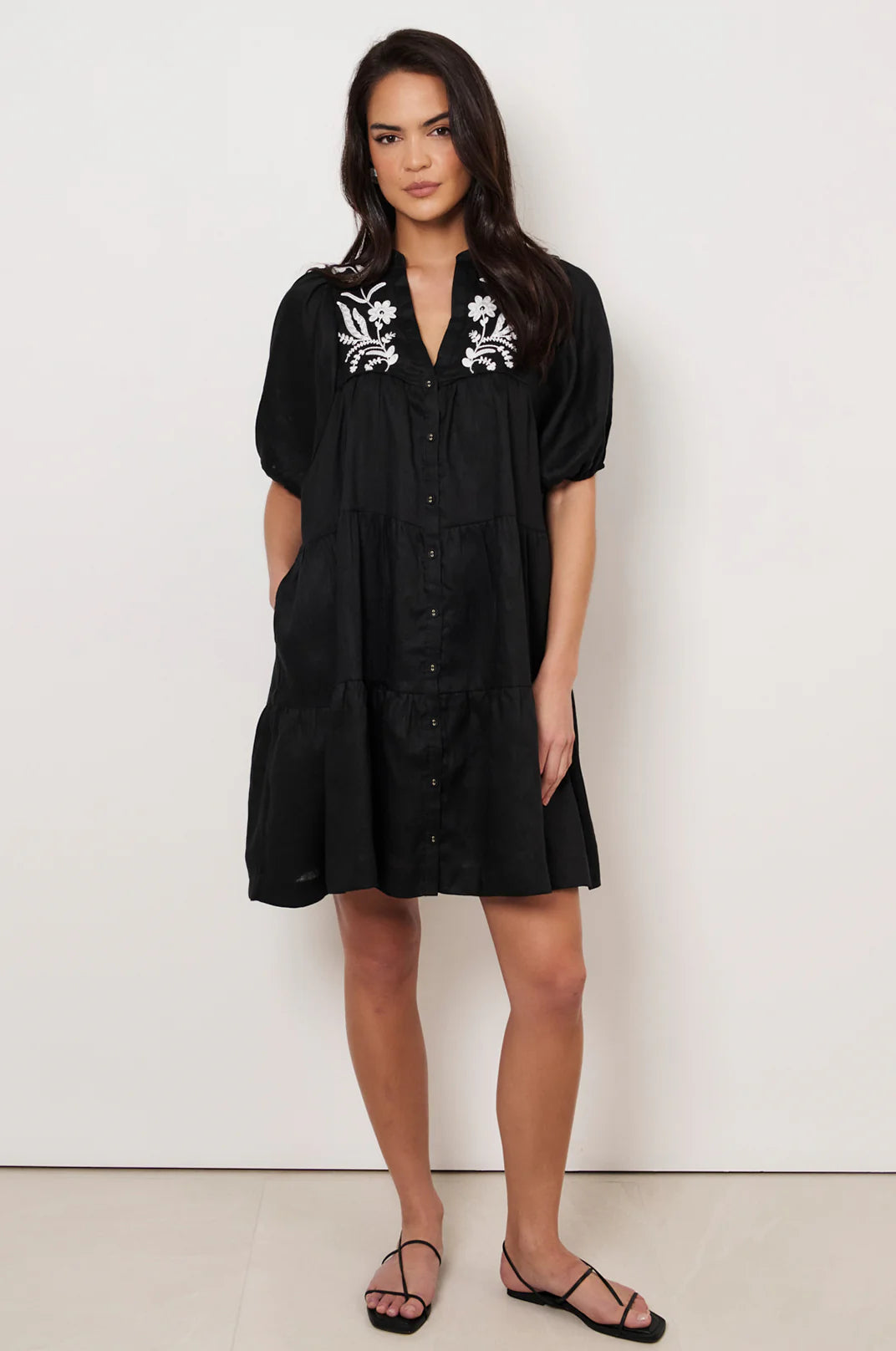 Palmer Embroidered Short Dress