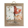 Bamboo Muslin Wraps Peonies 3pk