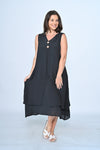 V Neck Layered Sleeveless Dress