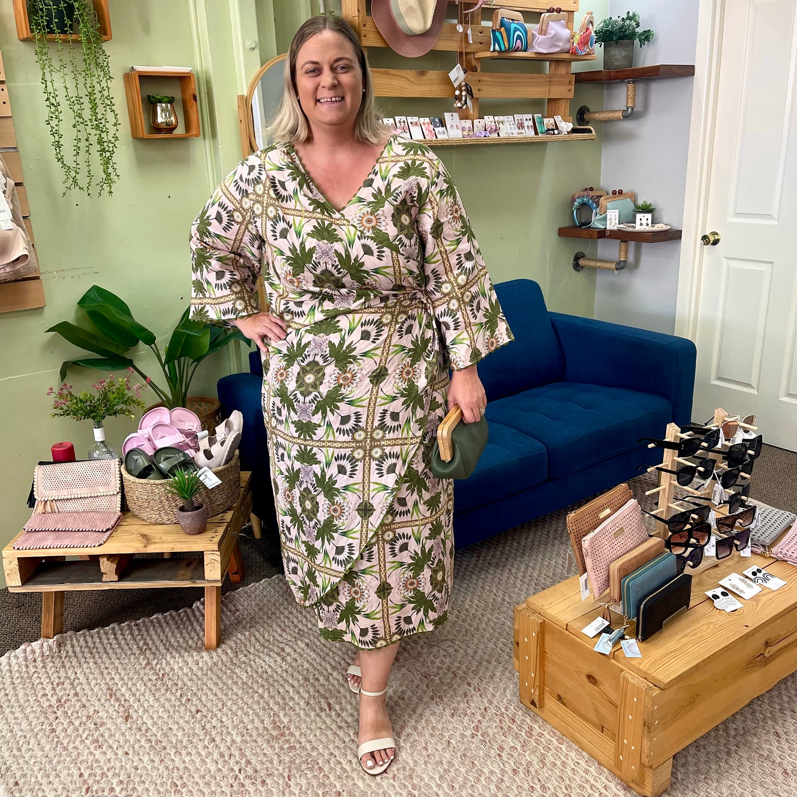 Adorne Daphne Linen Wrap Dress