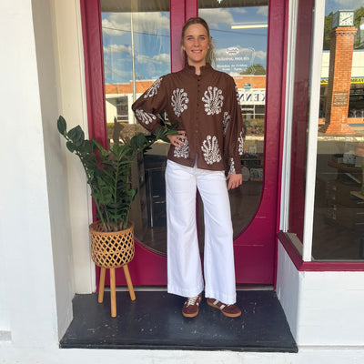 Embroidered Button Down Shirt