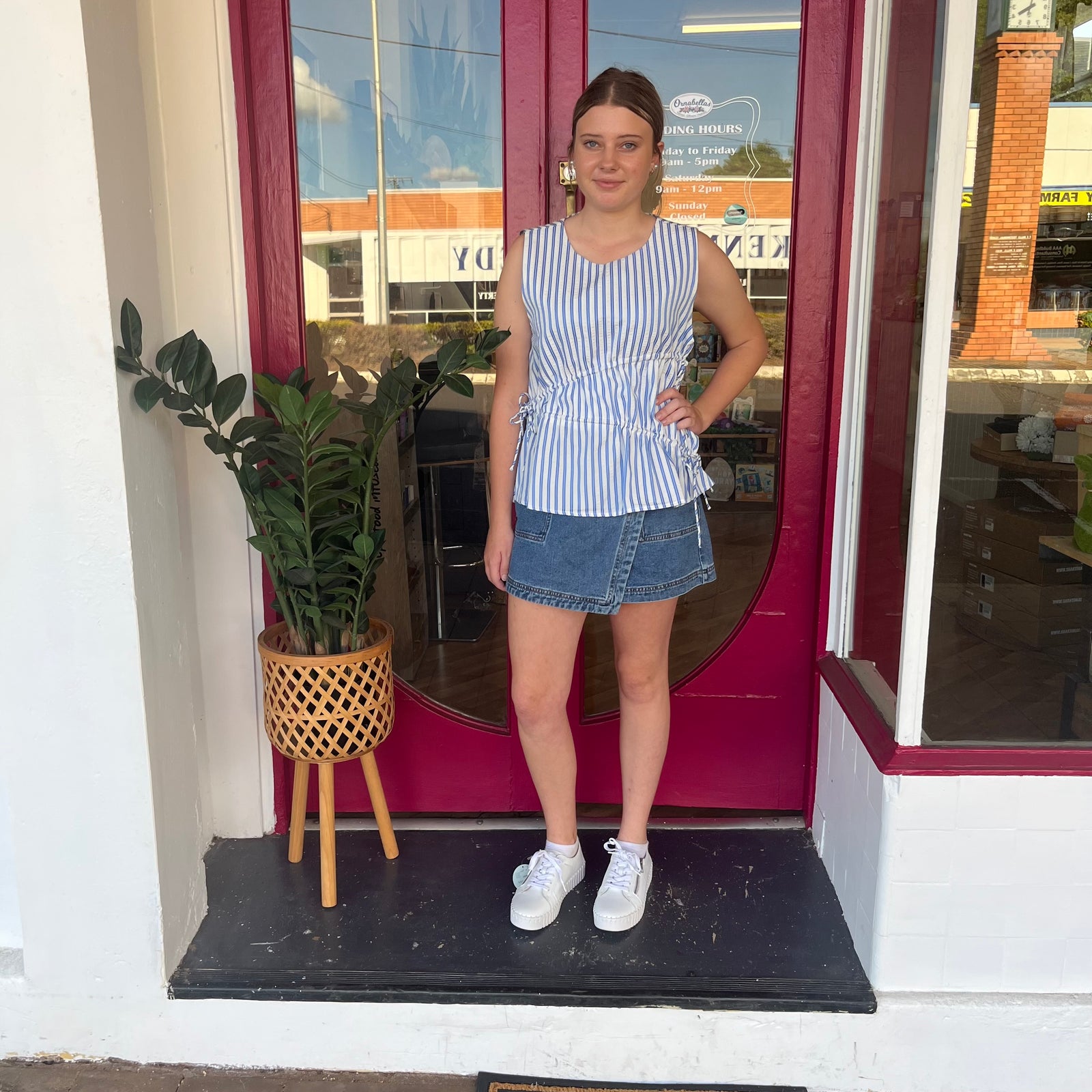 Aziza Gathered Tie Shirt