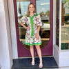 Green Bird Shirt Dress