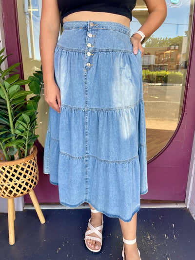 Tiered Maxi Skirt