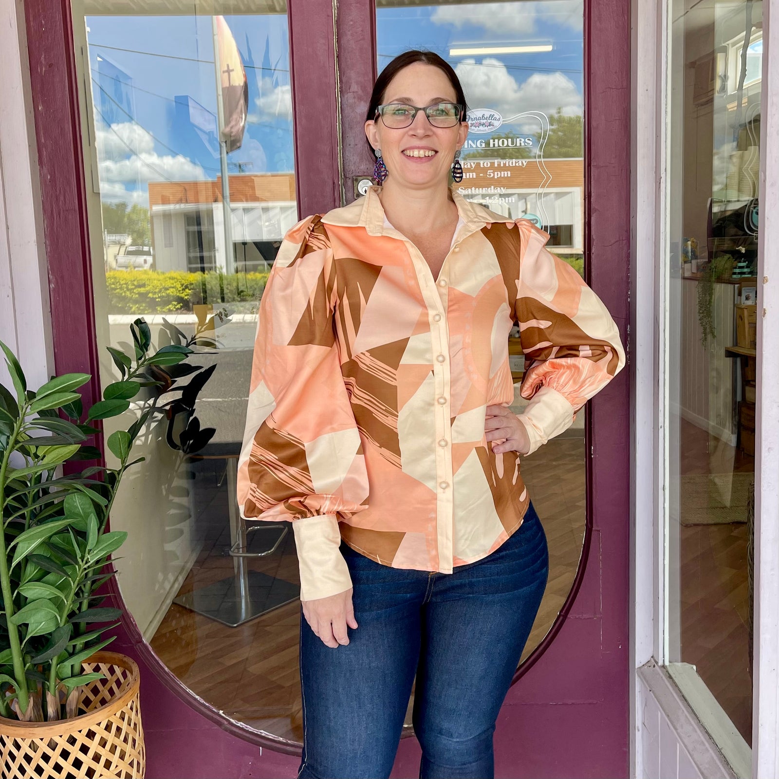 Retro Palace Tan & Cream Shirt