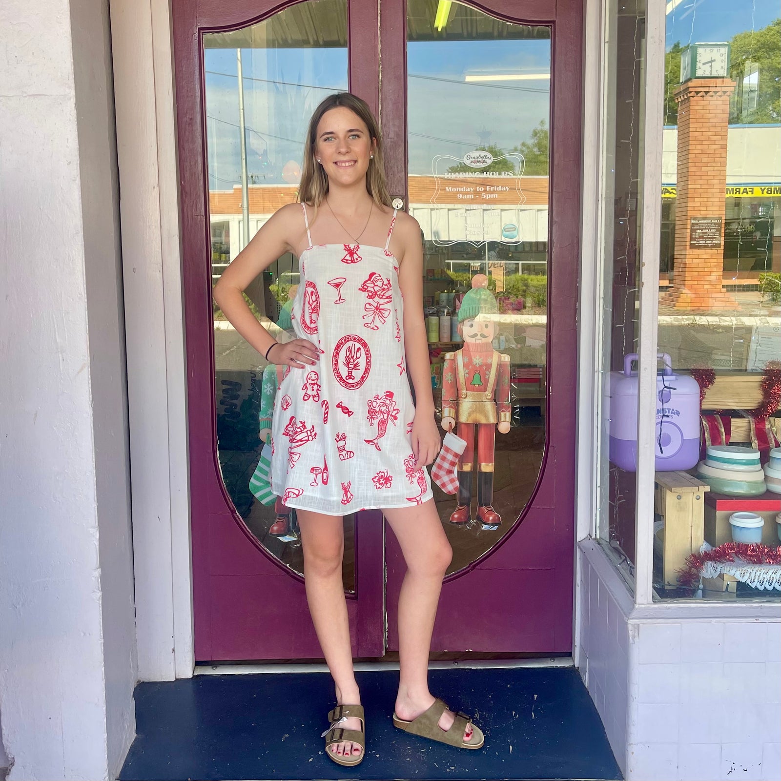 Santa Print Mini Dress