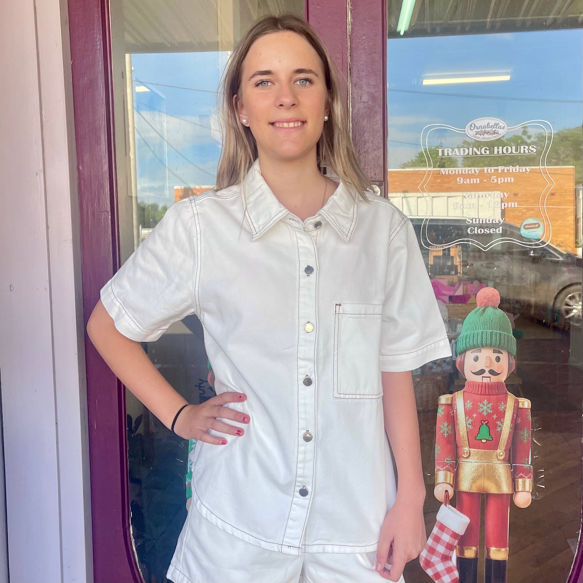 Denim Button Down Top