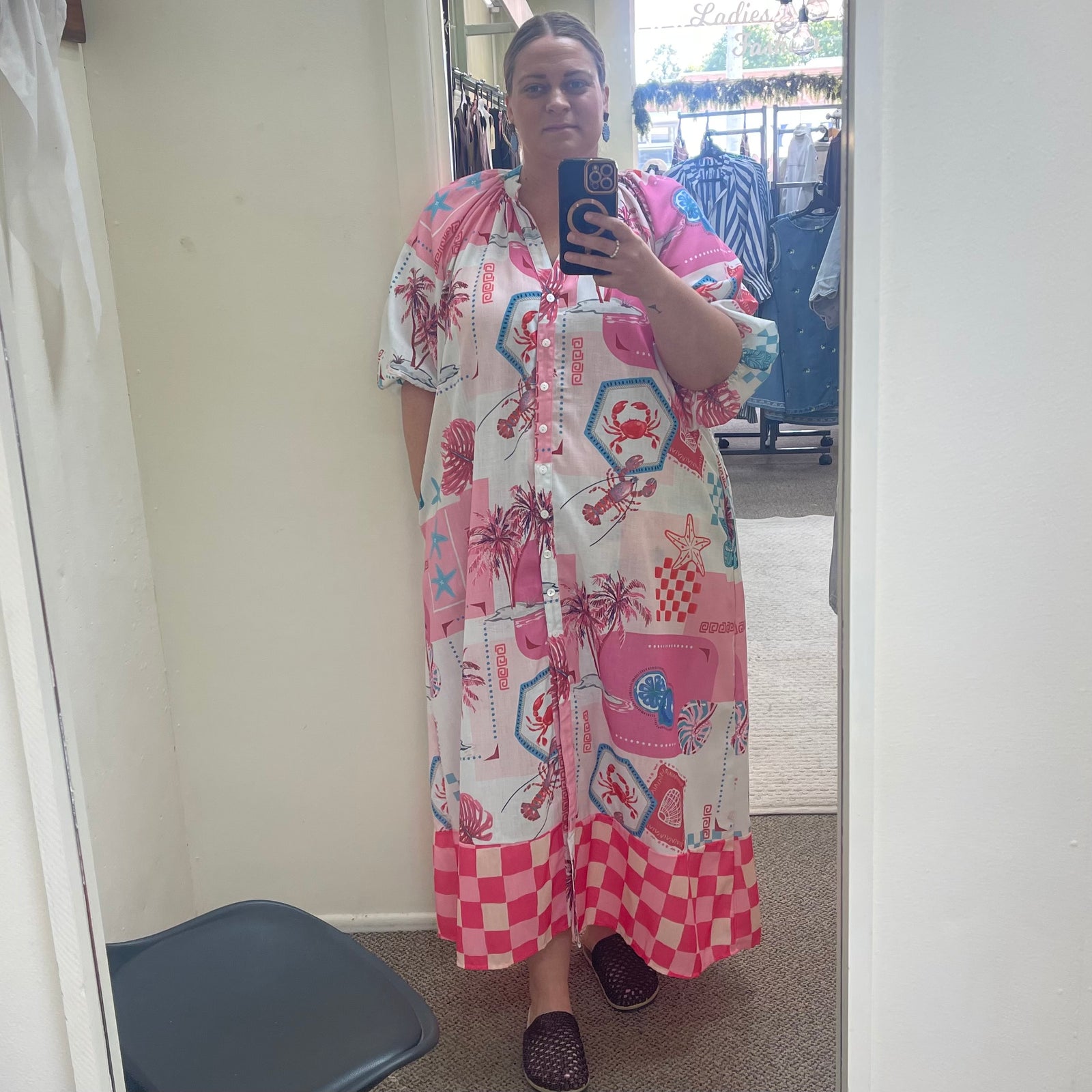 Ocean Print Maxi Dress