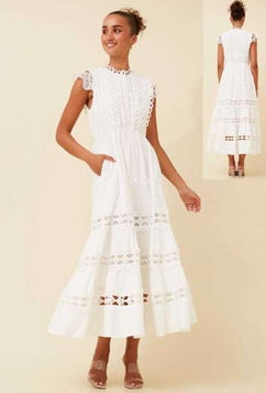 Cap Sleeve lace detailed Maxi Dress