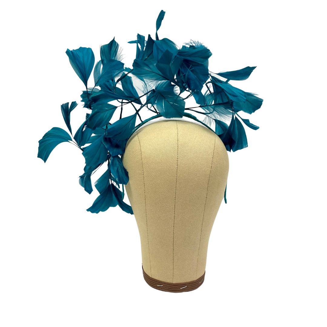 Teal Feather Fascinator