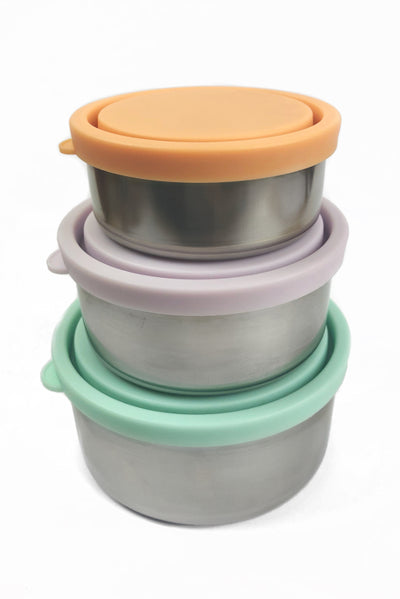 Bento Round Containers 3pc Spring Pastels