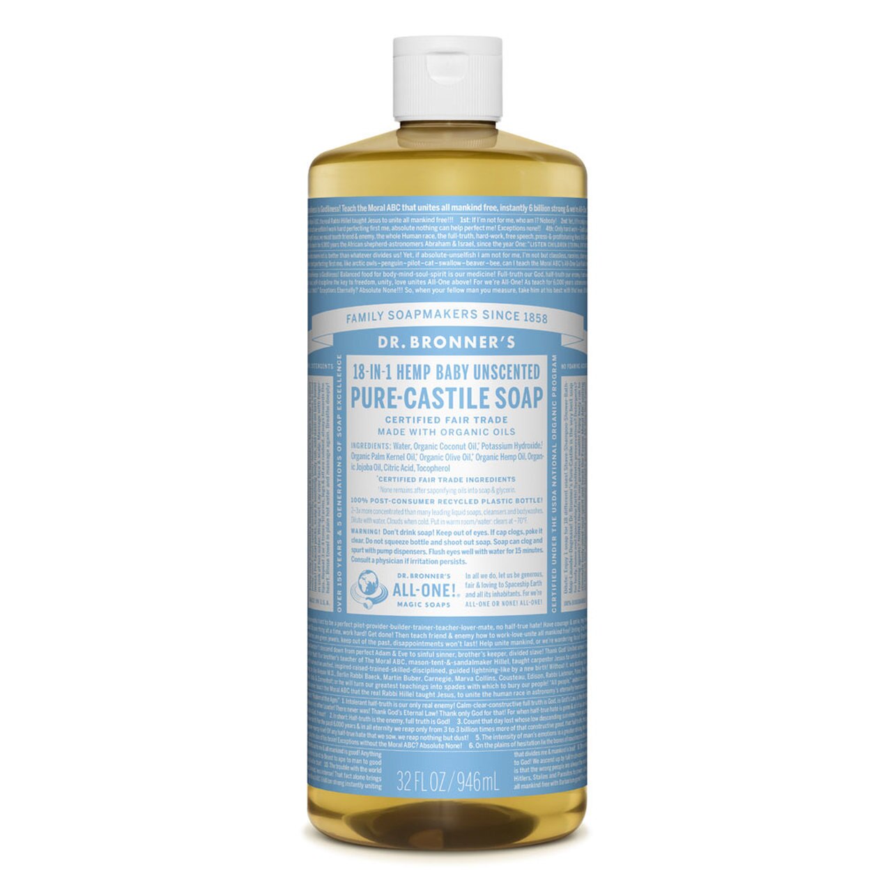 Dr Bronners Castile Liquid Soap Unscented