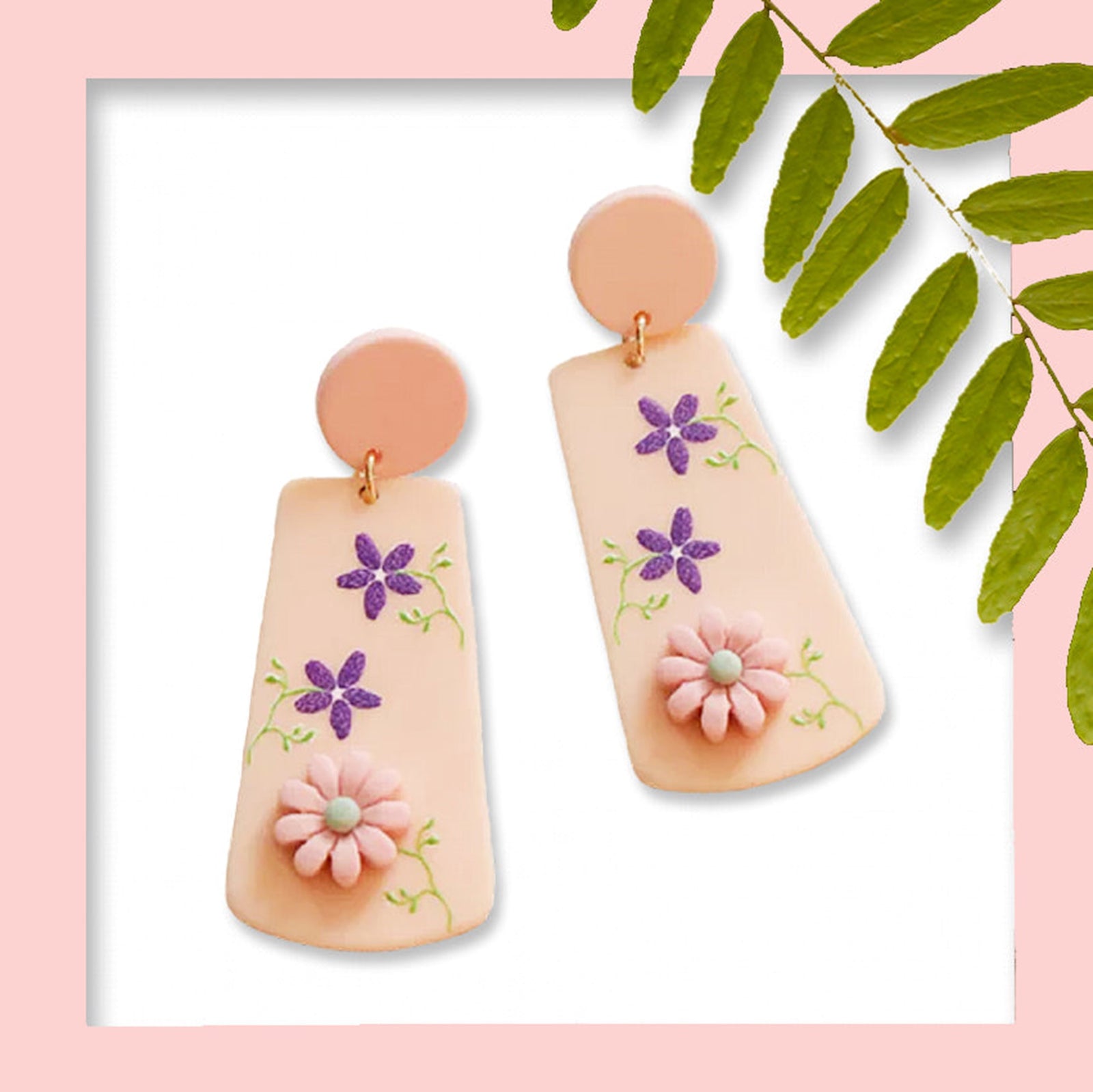 3D Floral Drop Earrings