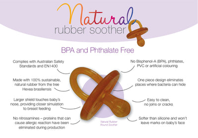 Natural Rubber Soother Small Round 0-3mths