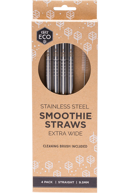 SS Straws Smoothie Straight 4pk
