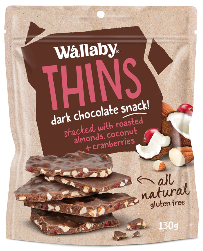 Wallaby Thins Dark Chocolate Snack